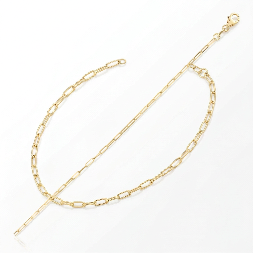 14K Yellow Gold Fine Paperclip Anklet (1.5mm)