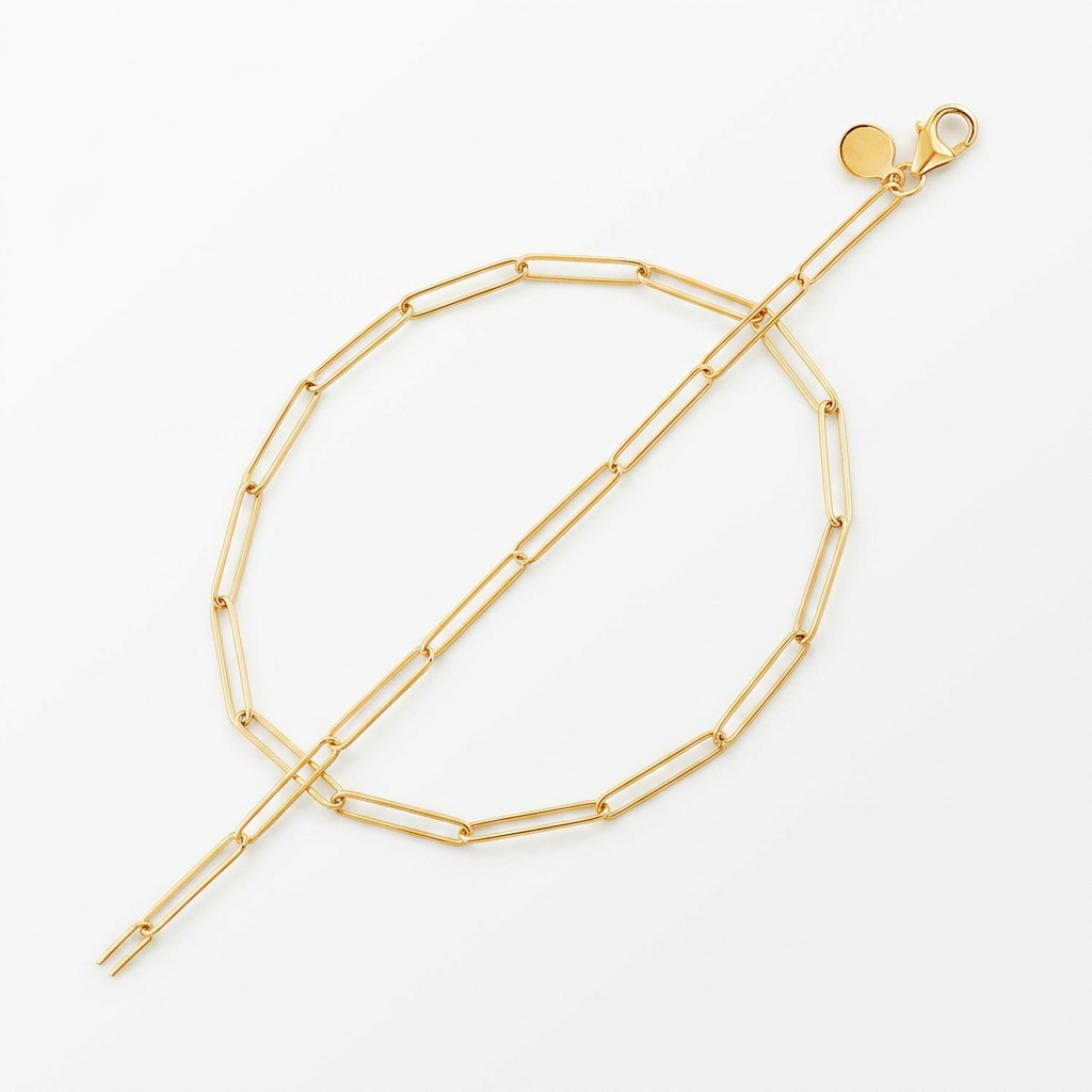 14k Yellow Gold Wire Paperclip Bracelet (2.7mm)