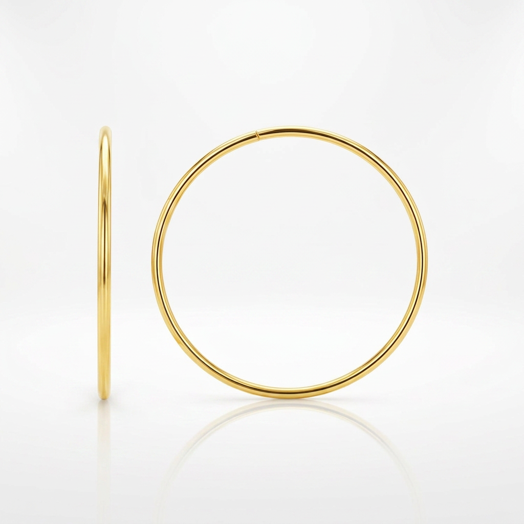 Endless Hoop Style Earrings in 14K Yellow Gold