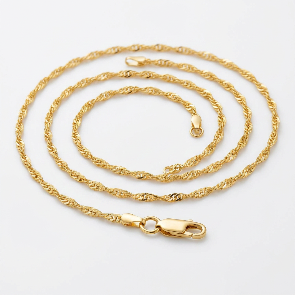 14k Yellow Gold Singapore Chain 1.7mm