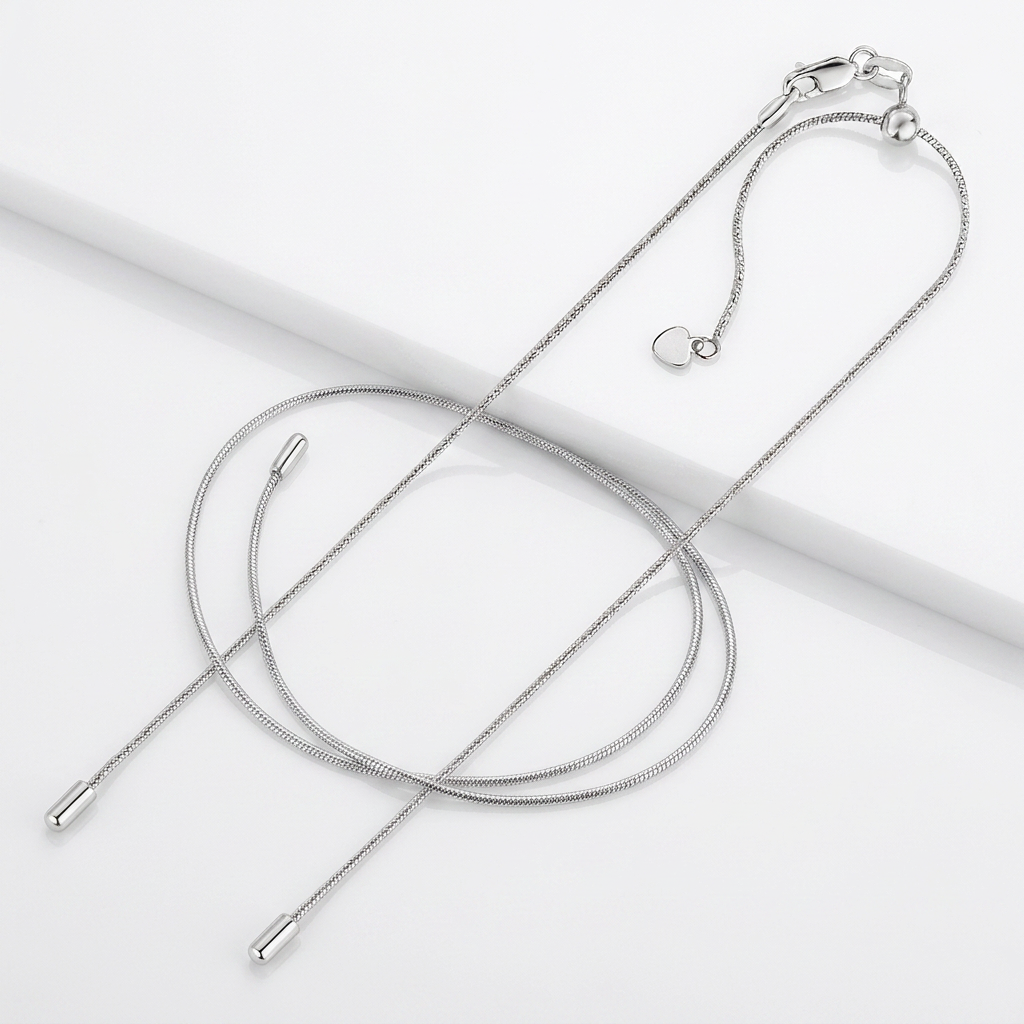 Sterling Silver 0.8mm Adjustable Snake Chain