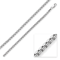 4.4mm Sterling Silver Rhodium Plated Round Box Chain