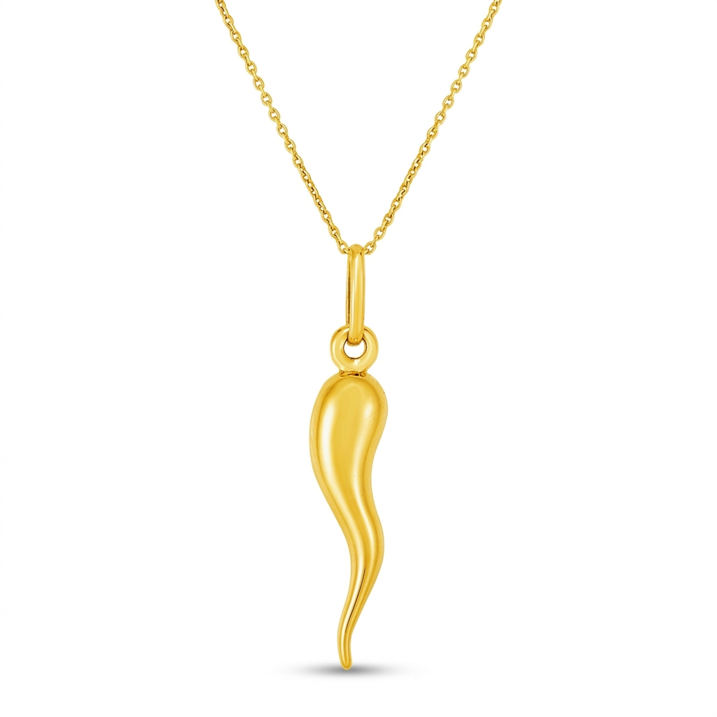 14k Yellow Gold Pendant with Polished Abstract Swirl