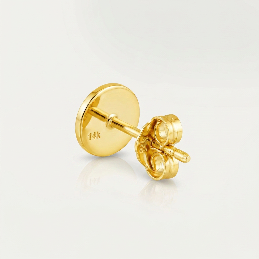 14k Yellow Gold and Enamel Yellow Smiley Face Stud Earrings