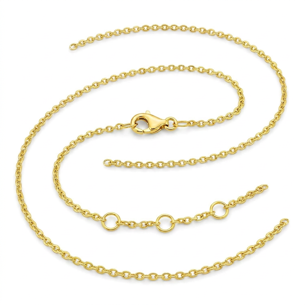 Extendable Cable Chain in 14k Yellow Gold (1.5mm)