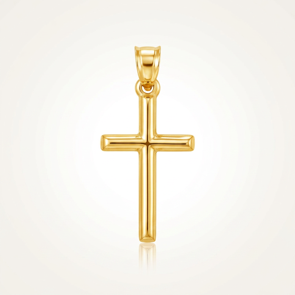 14 k Yellow Gold High Polish Cross Pendant