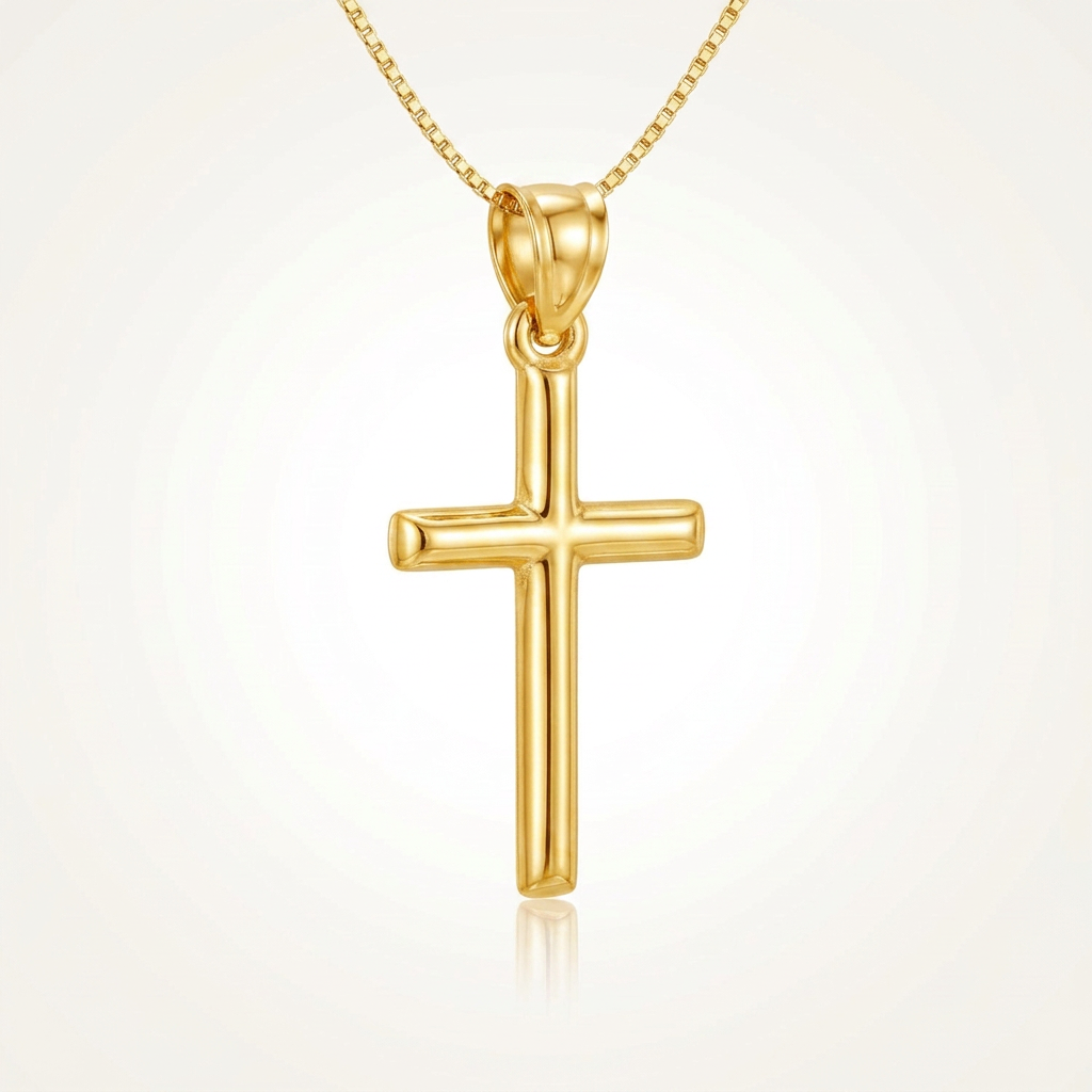 14 k Yellow Gold High Polish Cross Pendant