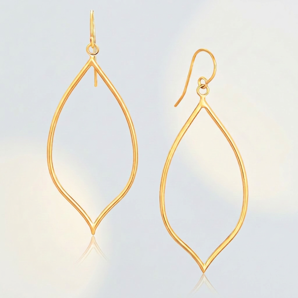 14k Yellow Gold Marquise Style Polished Earrings