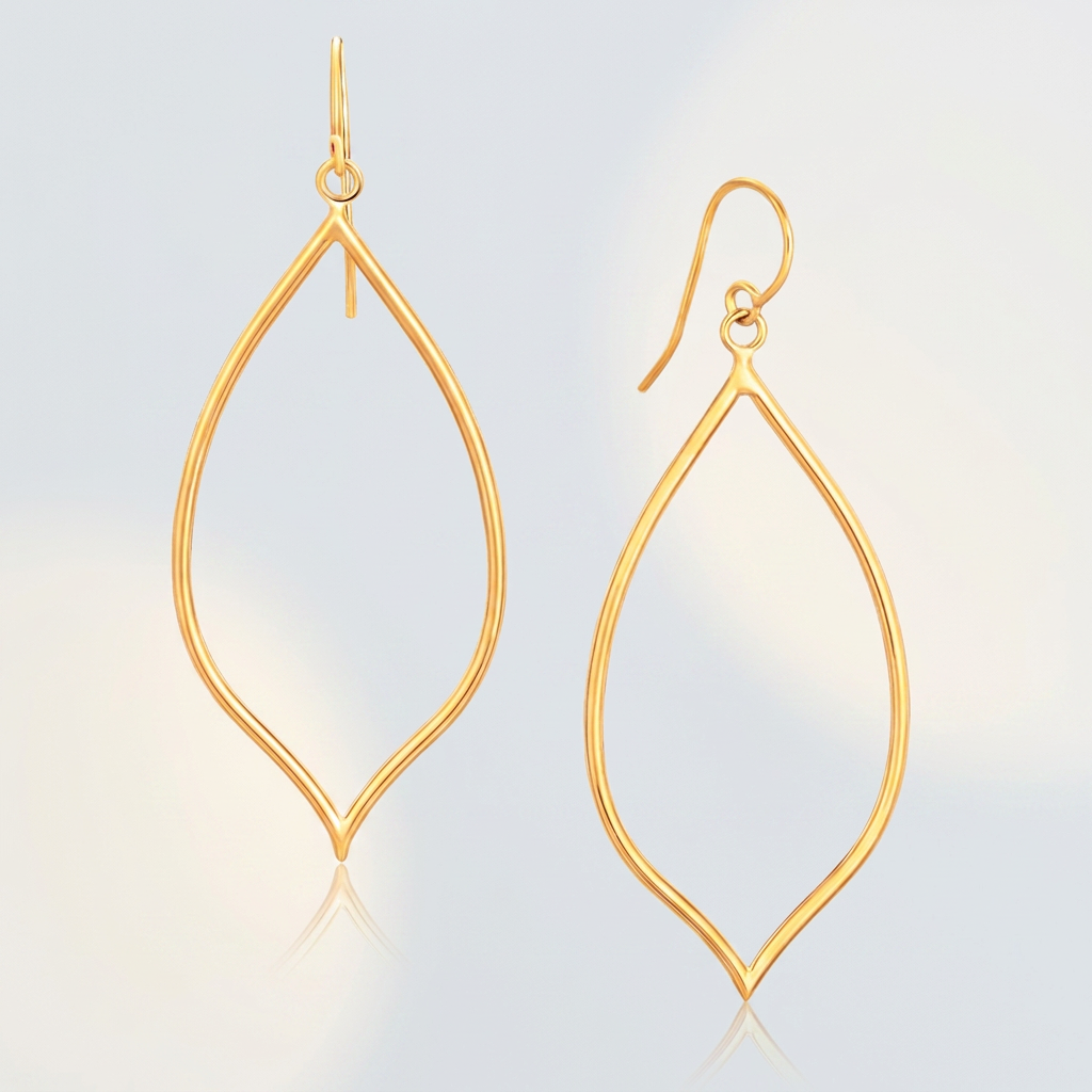 14k Yellow Gold Marquise Style Polished Earrings