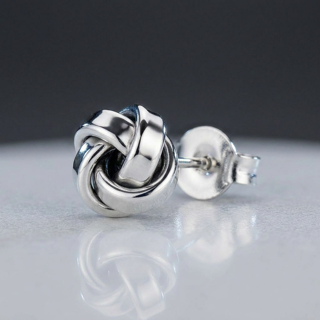 Petite Sterling Silver Polished Love Knot Earrings