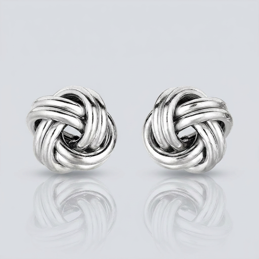 Sterling Silver Polished Love Knot Earrings