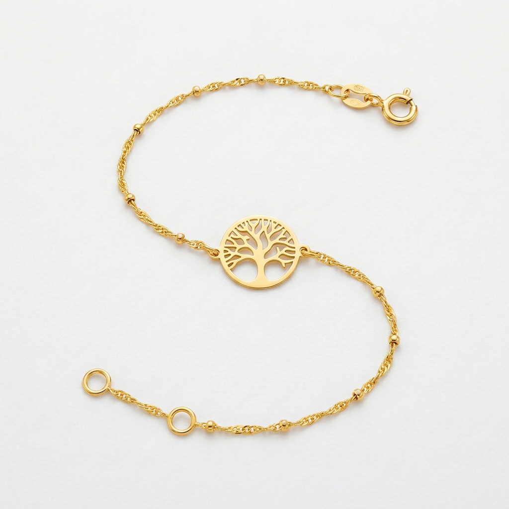 14K Yellow Gold Tree of Life Bracelet