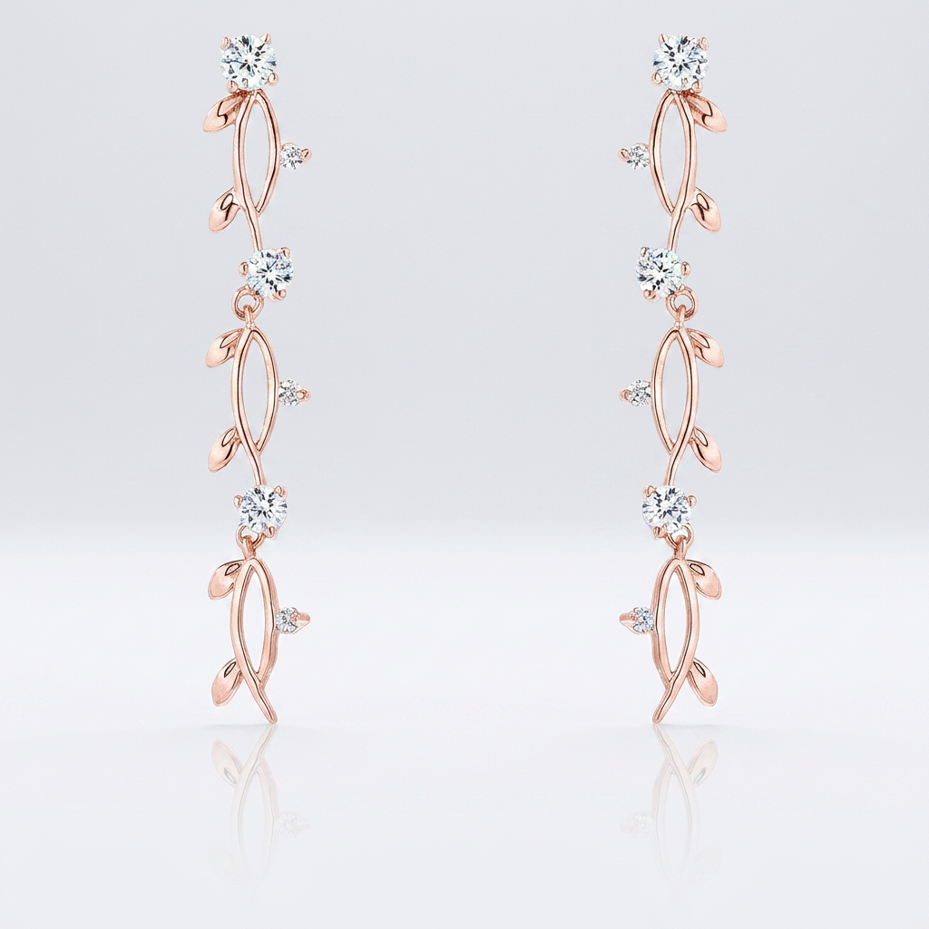 Avera 1.1Ct Vine Design Plated Earrings