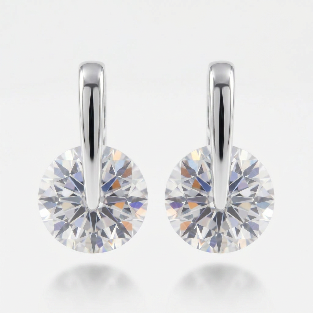 Avera Cubic Zirconia Elegance Earrings in Polished Silver