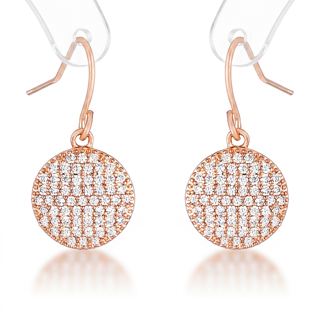 Avera .6 Ct Elegant Cubic Zirconia Plated Disk Earrings