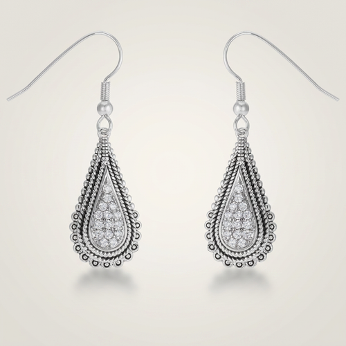 .45 Ct Tear Drop Earrings with CZ
