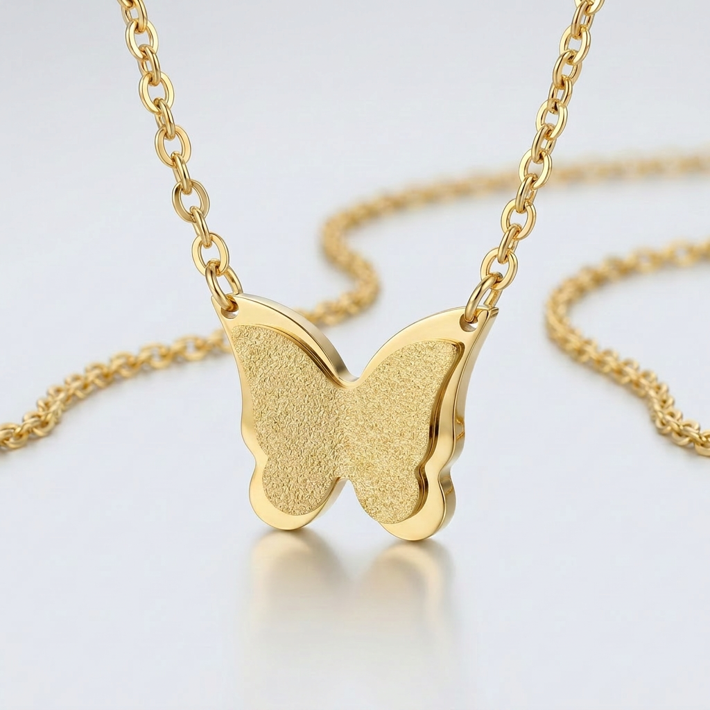 Avera Breanne Stainless Steel Butterfly Necklace