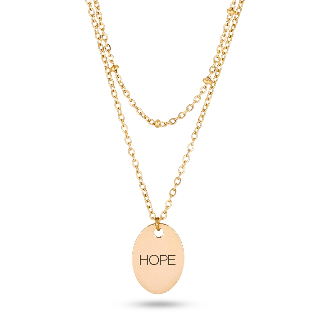 Avera Double Chain Hope Necklace In Radiant Gold