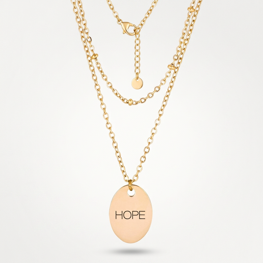 Avera Double Chain Hope Necklace In Radiant Gold