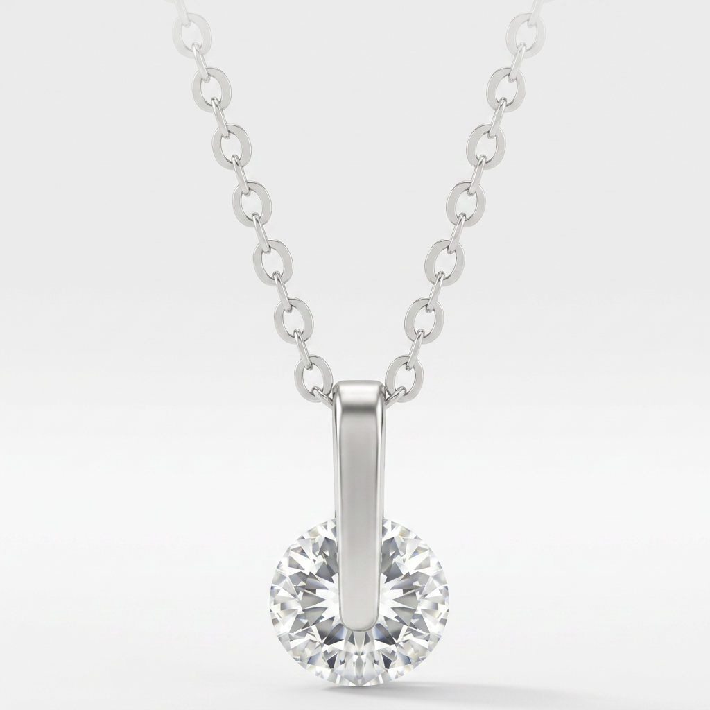 Avera Classic Solitaire Cubic Zirconia Pendant Necklace