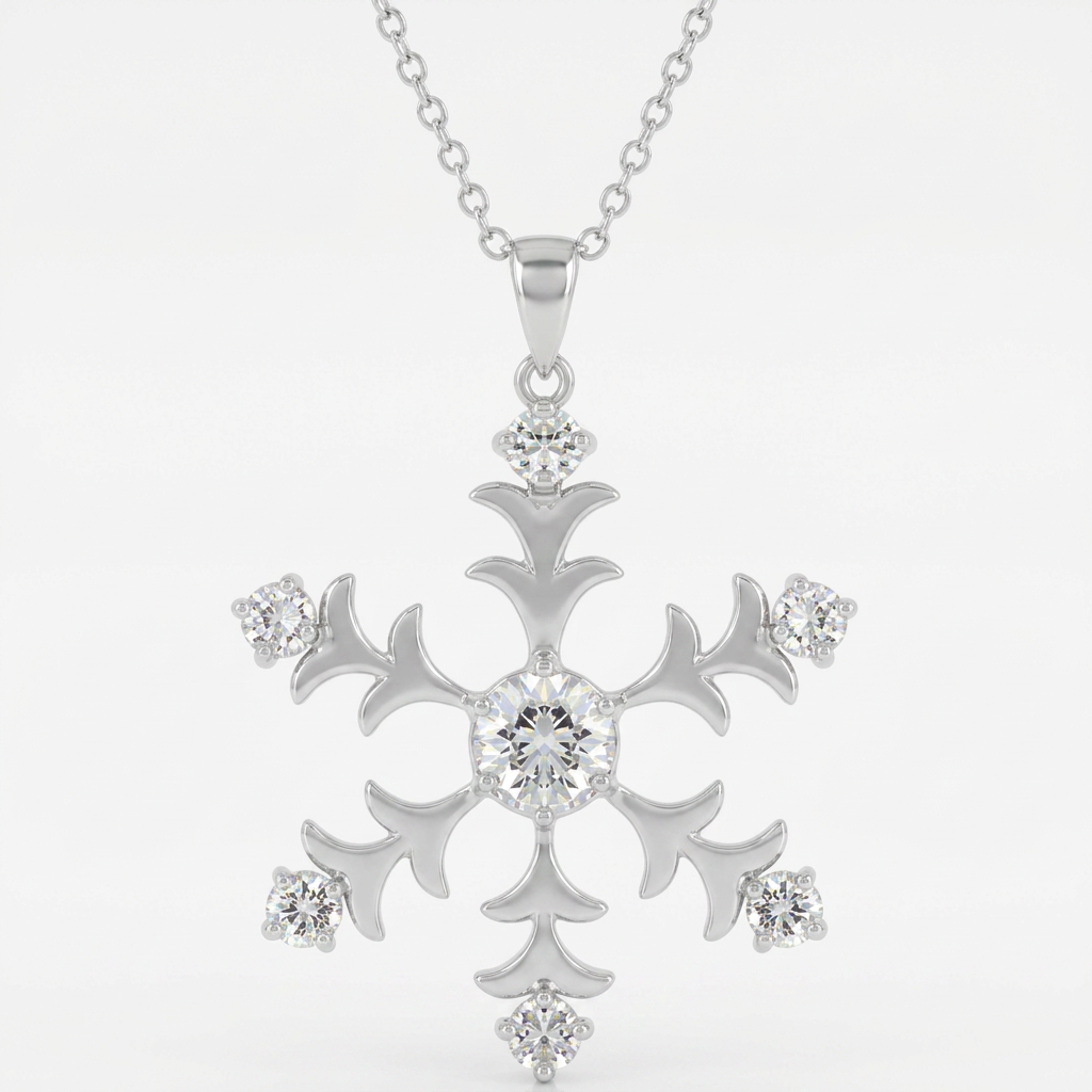 Avera Winter Elegance Snowflake Pendant in Sterling Silver