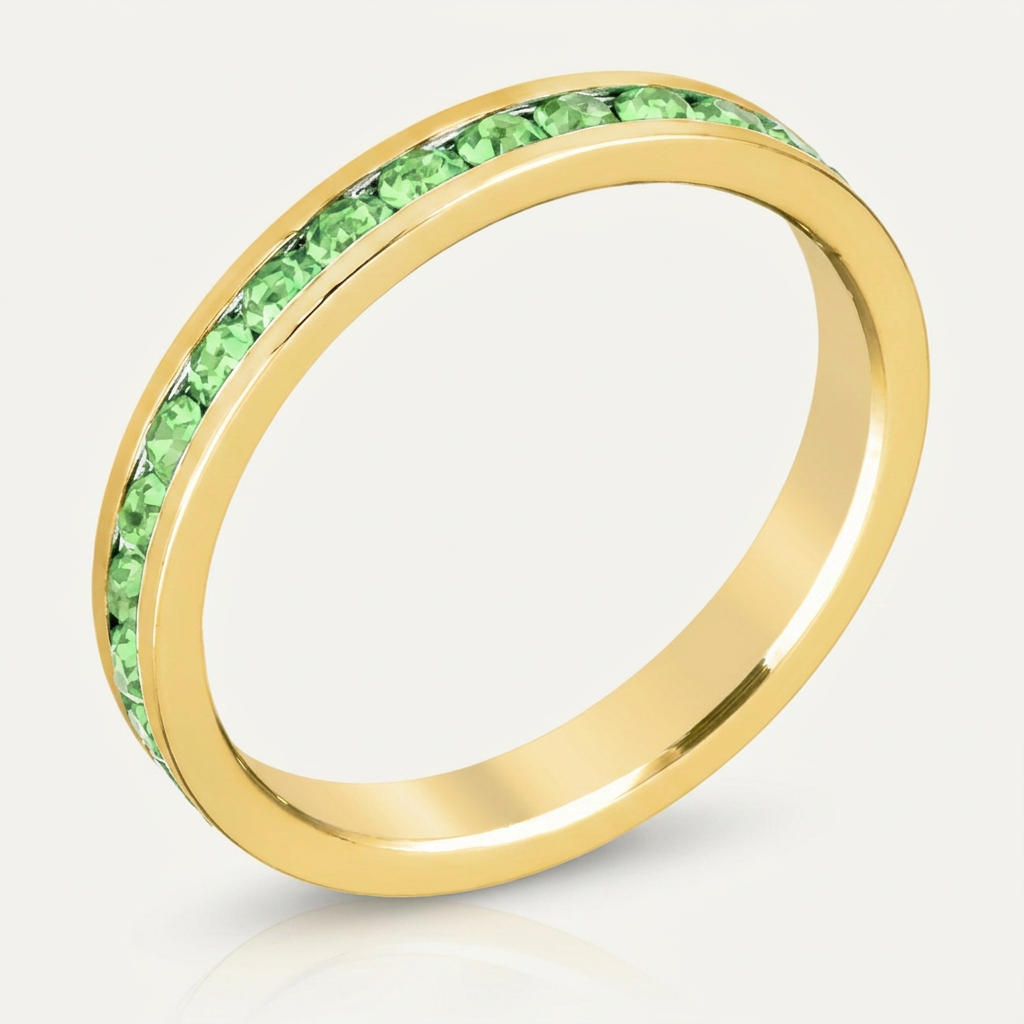 Avera Stylish Stackables Peridot Crystal Ring - Light Green