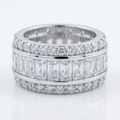 Avera Triple Row Zircon Eternity Ring in Polished Silver