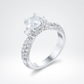 Avera Classic Pave Bridal Ring in Sterling Silver