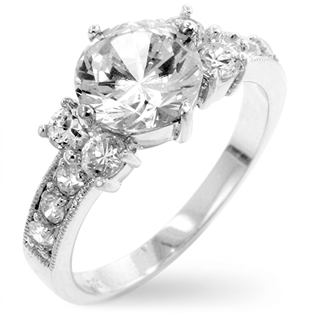 Avera Simplicity Engagement Ring in Sterling Silver
