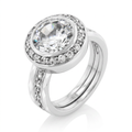 Avera Gatsby Engagement Ring In Polished Silver Finish