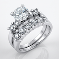 Avera Timeless Elegance Classic Wedding Set in Sterling Silver
