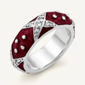 Avera Marbled Enamel Ring in Crimson Red Size 5