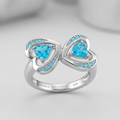 Avera Mirro Hearts Ring In Turquoise And Aqua