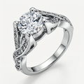 Avera Brilliant Twist Engagement Ring in Sterling Silver