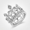 Avera Cubic Zirconia Crown Eternity Ring in Sterling Silver