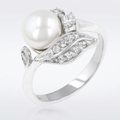 Avera Fleur Pearl Ring In Sterling Silver