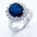 Avera Royal Ring in Dark Blue Size 5 Statement Jewelry