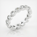 Avera Linked Bezel Eternity Band in Polished Silver