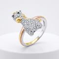 Avera Cubic Zirconia Giraffe Ring in Multi-Tone Finish