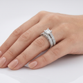 Avera Princess Cut Filigree Bridal Ring Set in Sterling Silver