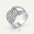 Avera Cubic Zirconia Knot Ring in Polished Silver
