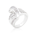 Avera Jewelry Channel Set Overlap Ring in Sterling Silver