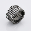 Avera Wide Pave Cubic Zirconia Ring In Black Finish