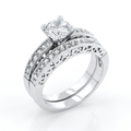 Avera Filigree Engagement Set in Sterling Silver