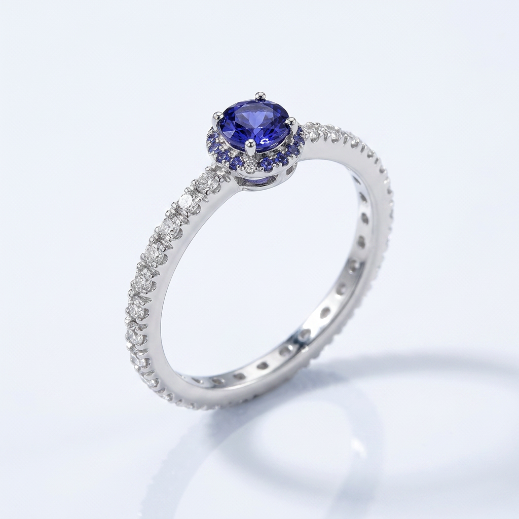 Avera Simple Eternity Band With Tanzanite Purple Crown