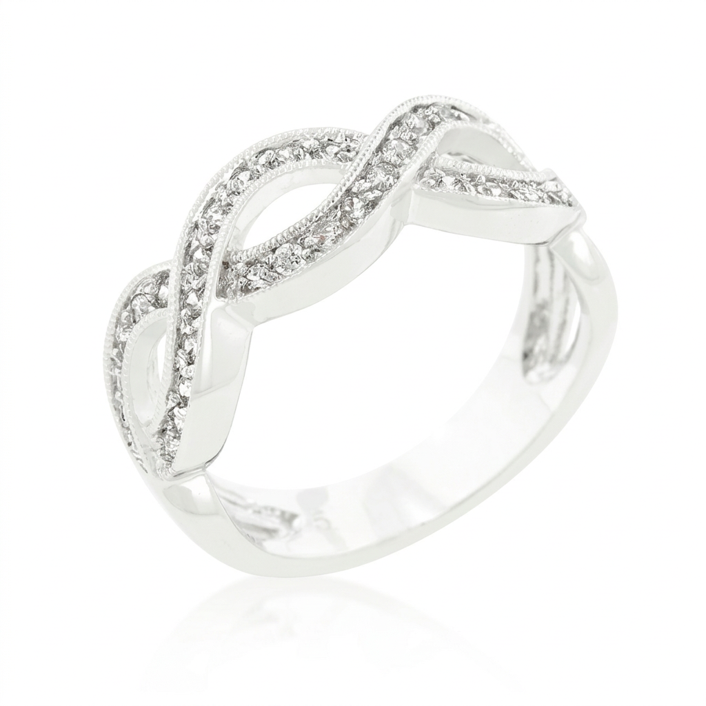 Avera Cubic Zirconia Infinity Band in Sterling Silver