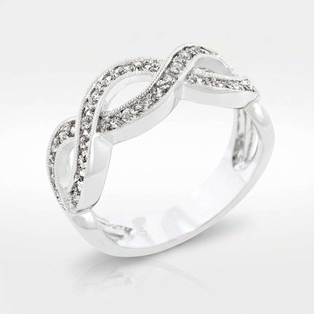 Avera Cubic Zirconia Infinity Band in Sterling Silver