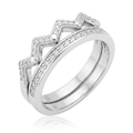 Avera Zig Zag Wedding Set With Silver Tone Finish