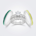 Avera Graduated Wedding Set 5 / Silver Eternity Band Collection