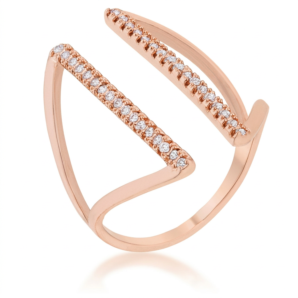 Avera Jena 0.2ct Cubic Zirconia Delicate Parallel Ring